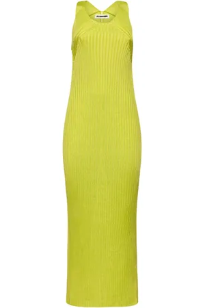 Jil Sander Superfine Ribbed Viscose Midi Dress