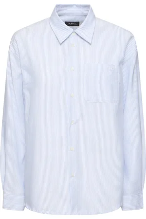 A.P.C. Logo Organic Cotton Boyfriend Shirt