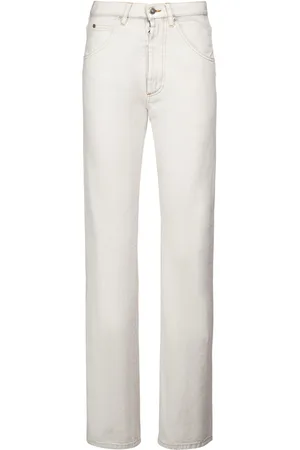 Maison Margiela Bleached Cotton Denim Wide Jeans