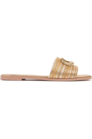 VALENTINO GARAVANI 5mm Vlogo Cotton & Leather Sandals