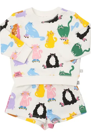 Stella McCartney Cat Print Cotton Sweatshirt & Shorts