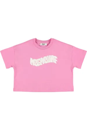 Msgm Printed Logo Cotton Jersey T-shirt