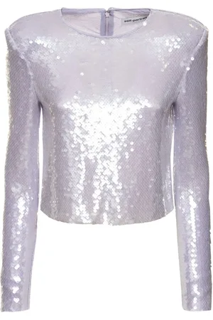 Self-Portrait Sequined Long Sleeved Top