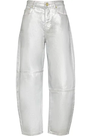 Ganni Foil Coated Denim Jeans