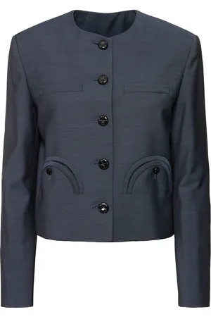 Blazé Milano Shamo Collarless Wool Blend Jacket