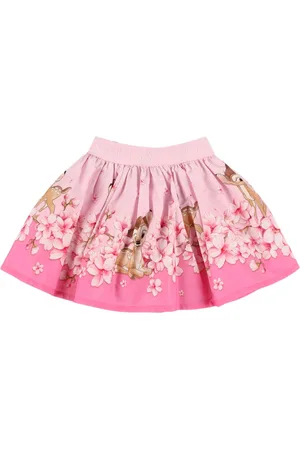 MONNALISA Bambi Printed Cotton Poplin Skirt