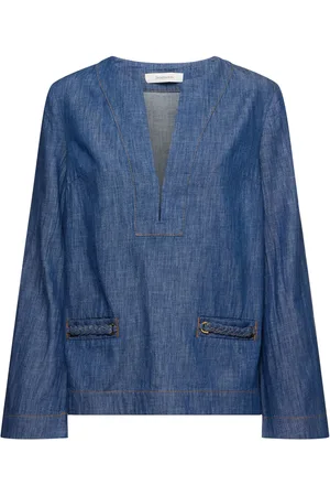 ZIMMERMANN Wylie Stretch Denim Tunic Top