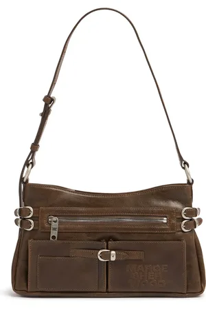 MARGE SHERWOOD Flat Pocket Washed Leather Shoulder Bag