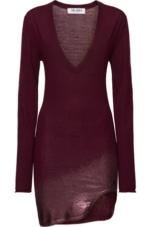 The Attico Cashmere & Silk V-neck Mini Dress