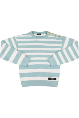 Balmain Striped Cotton Knit Sweater