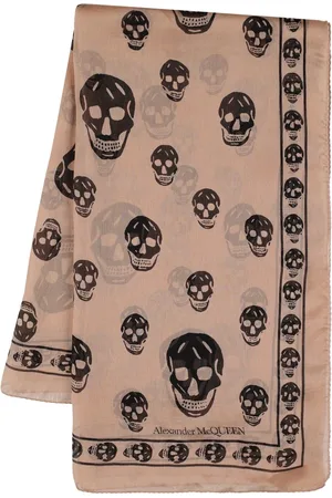 Alexander McQueen Skull Print Silk Chiffon Scarf
