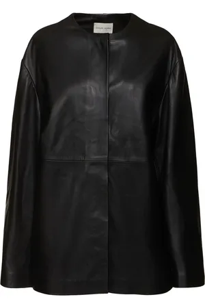 Loulou Studio Atalia Round Neck Leather Coat