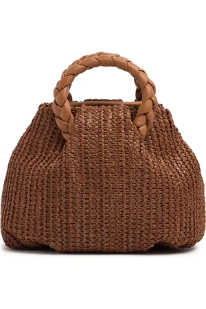 Hereu Medium Bombon Raffia Top Handle Bag