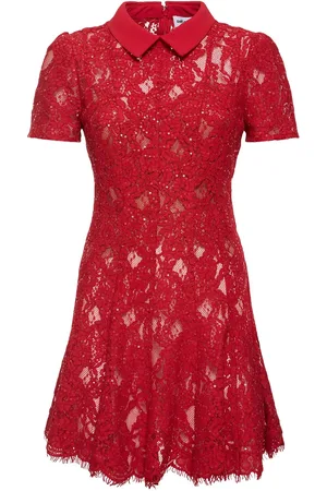 Self-Portrait Sequined Lace Mini Dress