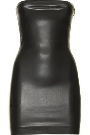 The Andamane Gisele Strapless Faux Leather Mini Dress