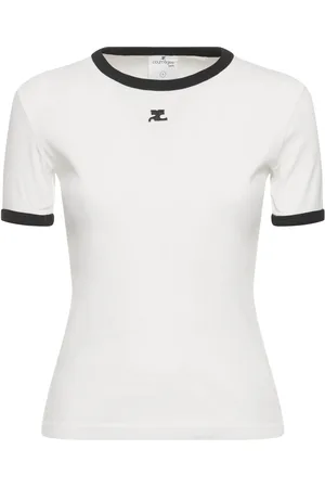 Courrèges Signature Contrast Cotton T-shirt