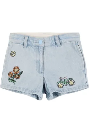 Stella McCartney Embroidered Cotton Denim Shorts