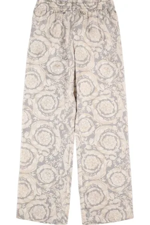 VERSACE Printed Silk Twill Pants