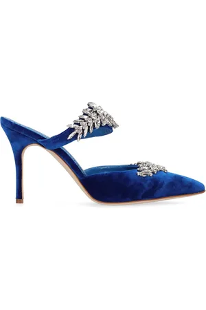 Manolo Blahnik 90mm Lurum Velvet Mules