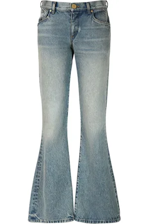 Balmain Western Crop Flared Denim Jeans