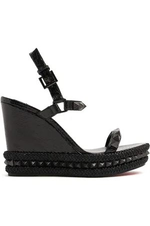 Christian Louboutin 110mm Pyraclou Laminated Leather Wedges