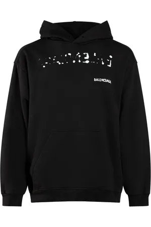 Balenciaga Cotton Hoodie Sweatshirt W/ Logo