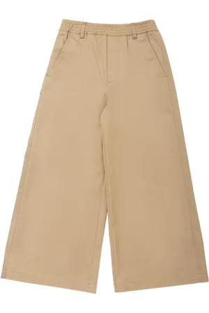Maison Margiela Wide Leg Cotton Gabardine Pants