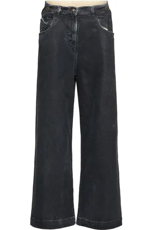 The Attico Mat Coated Canvas Wide Leg Jeans