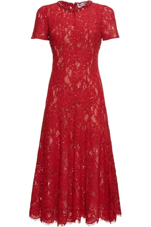 Self-Portrait Sequined Lace Midi Dress