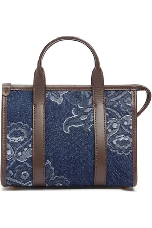 Etro Xs Bauletto Denim Jacquard Bag