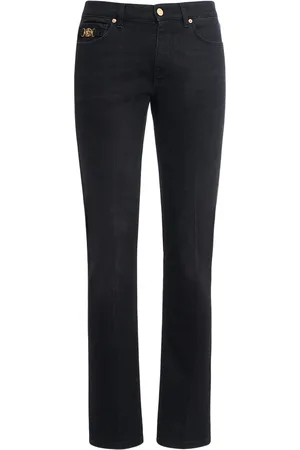 VERSACE Stonewashed Cotton Denim Jeans