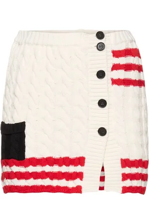 Msgm Striped Cable Knit Mini Skirt