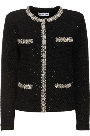 Self-Portrait Sequined Knit Cardigan