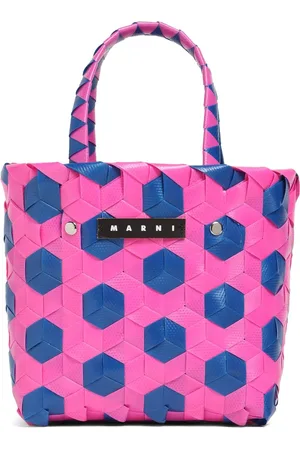 Marni Color Block Woven Basket Bag W/ Logo