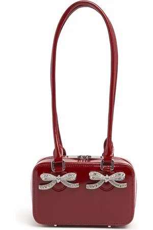 Self-Portrait Squared Bow Leather Shoulder Bag