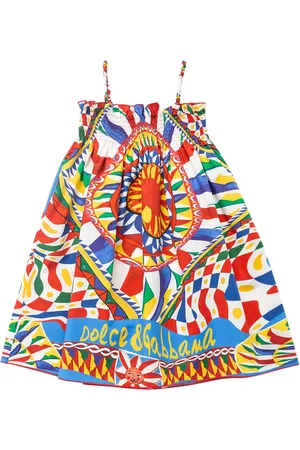 Dolce & Gabbana Carretto Print Cotton Poplin Dress