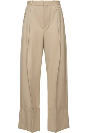 Victoria Beckham Wide Leg Turn-up Pants