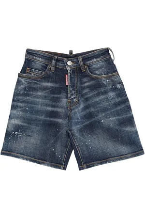 Dsquared2 Distressed Cotton Stretch Shorts