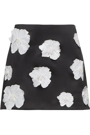 ROTATE Satin Flower Mini Skirt
