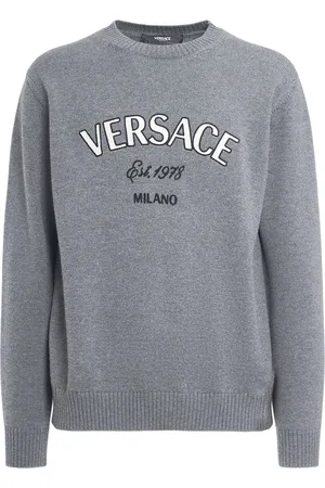 VERSACE Logo Embroidery Wool Sweater