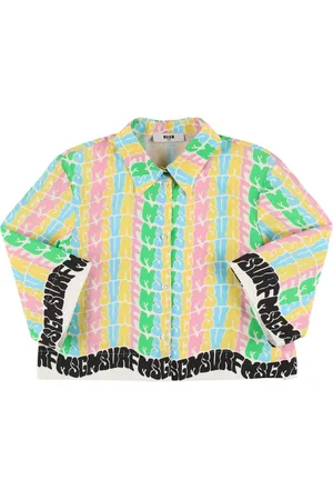 Msgm Printed Cotton Poplin Shirt