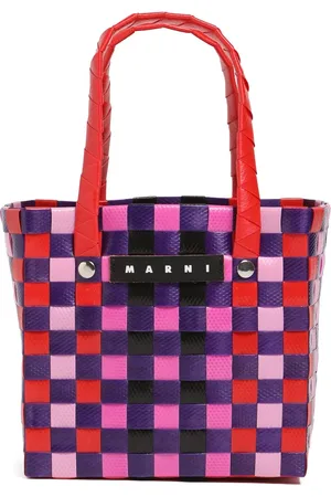 Marni Color Block Woven Basket Bag W/ Logo
