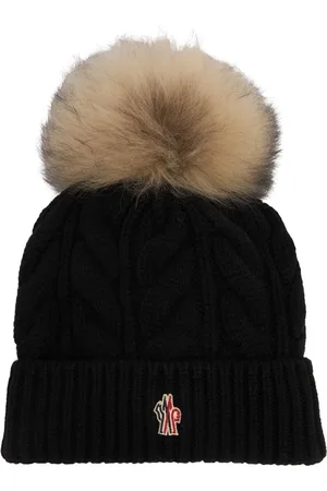 Moncler Virgin Wool Blend Beanie W/ Pompom