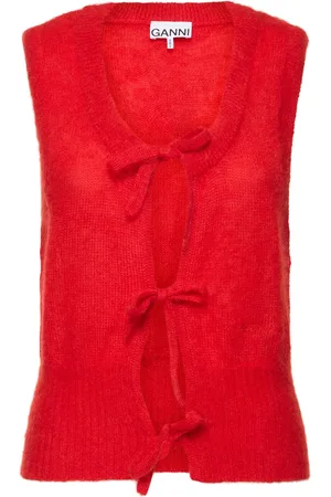 Ganni Tie-string Mohair Blend Vest