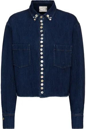 FORTE FORTE Embroidered Cotton Denim Shirt