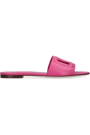 Dolce & Gabbana 10mm Bianca Leather Slide Sandals