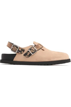 Birkenstock Tokio Leather Mules W/ Python Print