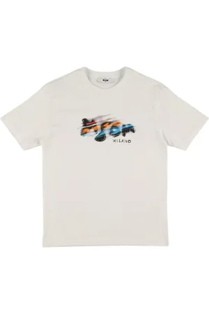 Msgm Printed Cotton Jersey T-shirt