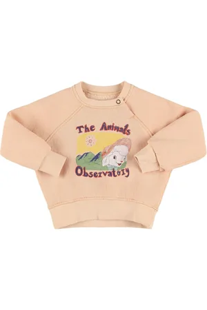 The Animals Observatory Printed Cotton Blend Crewneck Sweatshirt