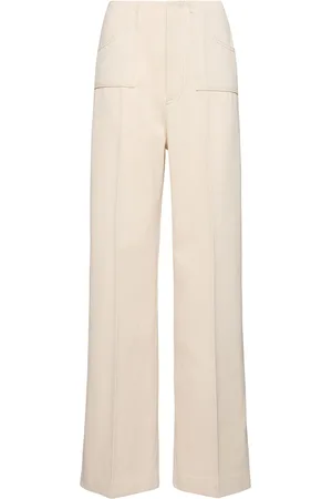 Serafini High Waist Canvas Wide Leg Pants
